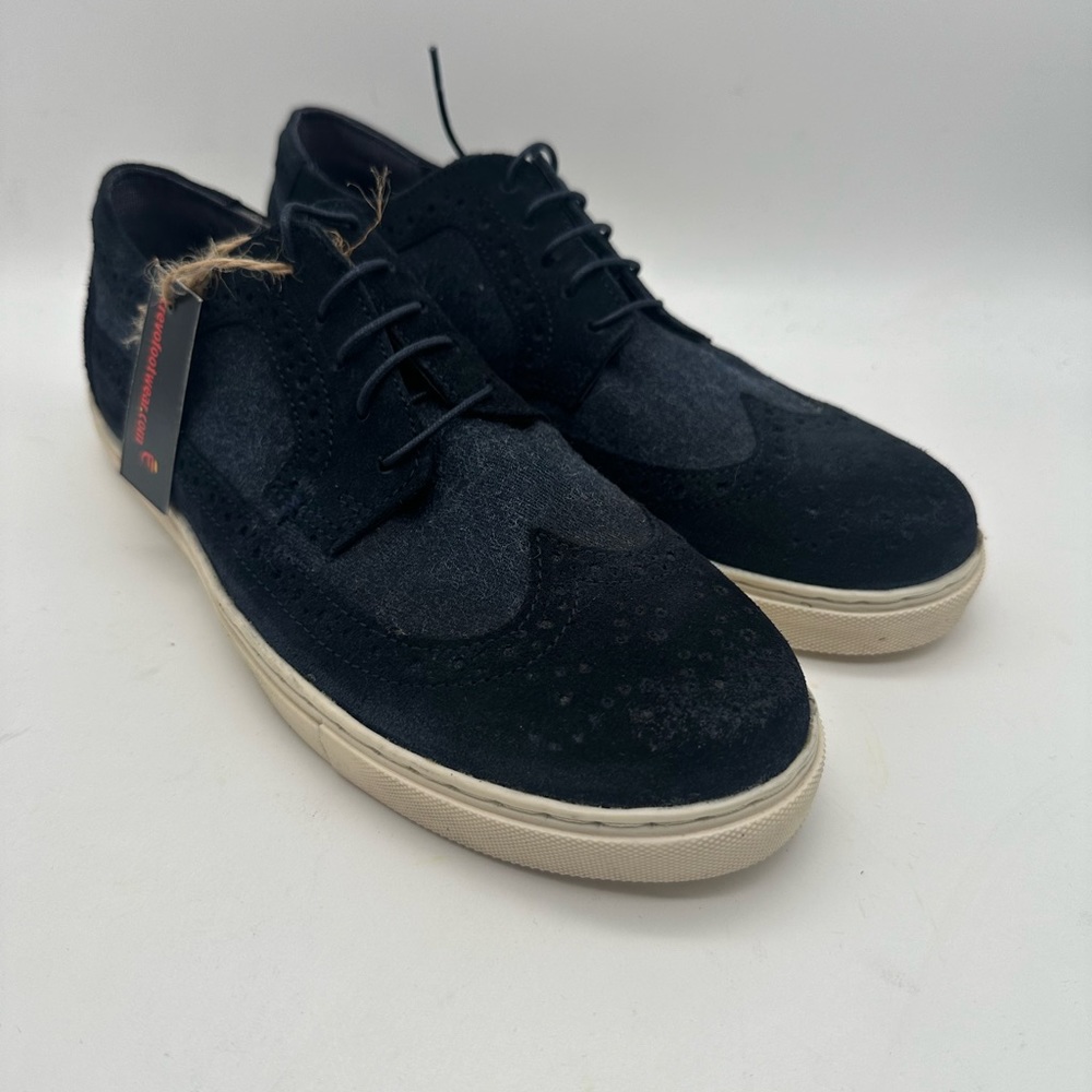 BRAND NEW Crevo Scholar Navy Suede Casual Wingtip Oxfords Size 9.5